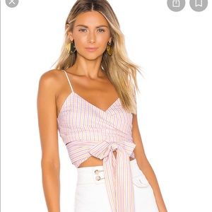 NWT Lovers and Friends Loren wrap striped top XXS